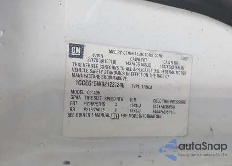 2002 Chevrolet Express из США, поврежденный, VIN 1GCEG15W021227240